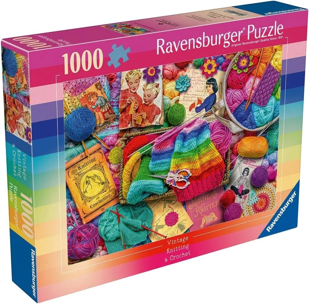Ravensburger Aimee Stewart Vintage Knitting & Crochet 1000 Piece Puzzle image 0